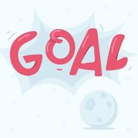 goal. text with cartoon style using the ball vector