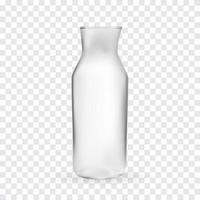 Realistic 3D model of Glass bottle on transparent Background. Vector Illustration