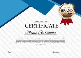 Certificate template Background. Award diploma design blank. Vector Illustration