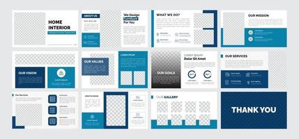 Home interior presentation template vector