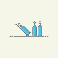 Oxygen cylinder vector illustration