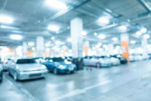 Abstract blur car parking in shopping mall photo