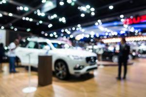 Abstract blur and defocused car and motor exhibition show photo