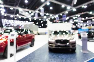 Abstract blur and defocused car and motor exhibition show photo