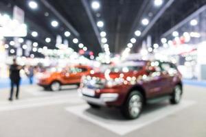 Abstract blur and defocused car and motor exhibition show photo