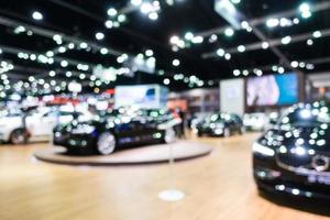 Abstract blur and defocused car and motor exhibition show photo