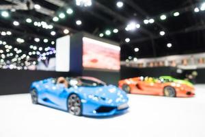 Abstract blur and defocused car and motor exhibition show photo