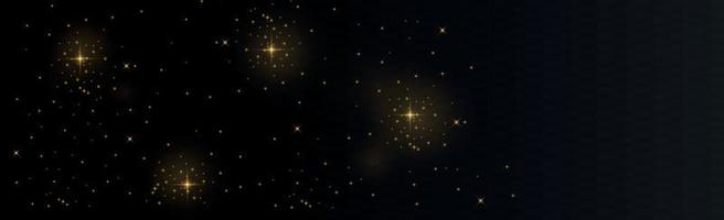 Starry black and blue sky with flying comets vector