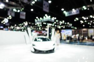 Abstract blur and defocused car and motor exhibition show photo