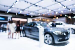 Abstract blur and defocused car and motor exhibition show photo