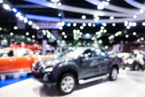 Abstract blur and defocused car and motor exhibition show photo