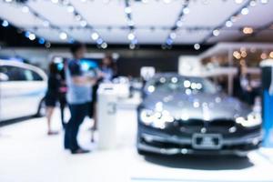 Abstract blur and defocused car and motor exhibition show photo