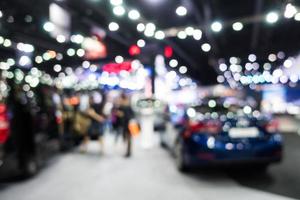 Abstract blur and defocused car and motor exhibition show photo