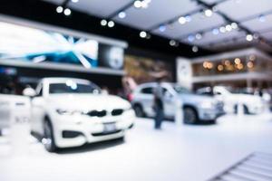 Abstract blur and defocused car and motor exhibition show photo