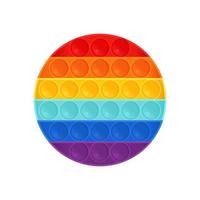 Trendy pop it fidget in Rainbow colors. Sensory fidget antistress toy. Vector illustration in flat style, isolated on white background