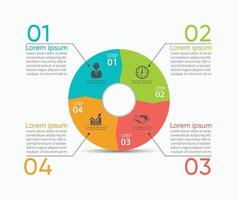 Iconos de infografía de línea de tiempo de círculo empresarial diseñados para plantilla de fondo abstracto vector