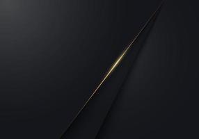 Abstract modern luxury minimal black paper cut background with with gold accent line vector