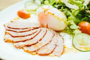 Duck breast meat with vegetable salad photo