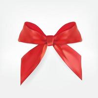 Decorative red bow. 3D Realistic Vector Illustration