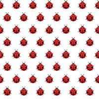 Cute Ladybug Seamless Pattern Background Vector Illustration