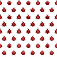 Cute Ladybug Seamless Pattern Background Vector Illustration