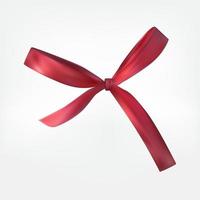 Design Product Red Ribbon and Bow. 3D Realistic Vector Illustration