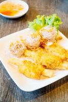 Fried shrimp with sugar cane photo