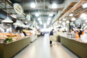 Abstract blur with bokeh and defocused local market photo