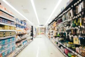 Abstract blur supermarket in shopping mall and store photo