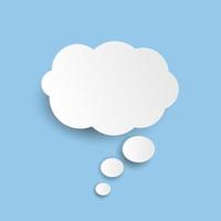 Abstract white cloud icon isolated on blue background. Vector illustration