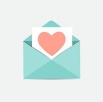 Envelope with Heart Symbol. Love and Feelings Background Design. Vector illustration