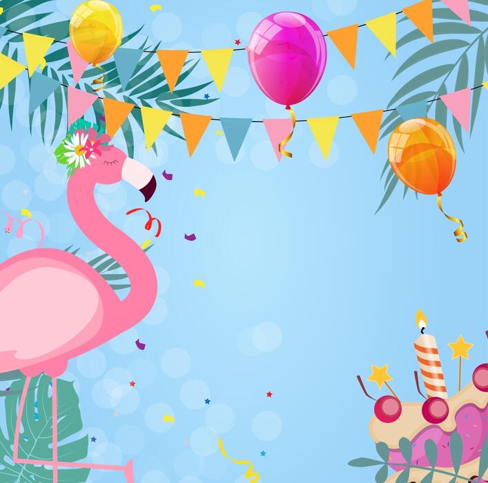 Flamingo Birthday Vector Art, Icons, and Graphics for Free Download