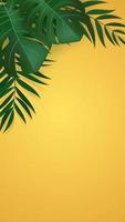 Natural Realistic Green Palm Leaf Tropical Background. Vector illustration EPS10