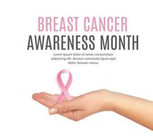 Breast Cancer Awareness Month Pink Ribbon Background Vector Illustration