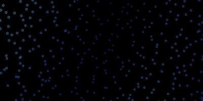 Dark BLUE vector background with small and big stars. Shining colorful illustration with small and big stars. Pattern for websites, landing pages.