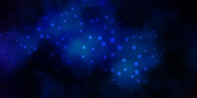 Dark BLUE vector background with small and big stars. Colorful illustration with abstract gradient stars. Pattern for websites, landing pages.