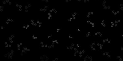 Dark Gray vector background with occult symbols.