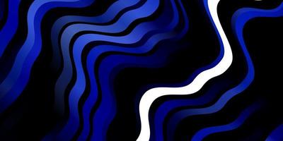 Dark BLUE vector template with lines. Colorful geometric sample with gradient curves. Pattern for websites, landing pages.