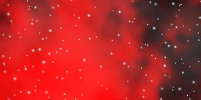 Fondo de vector rojo oscuro con estrellas pequeñas y grandes. Ilustración colorida con estrellas de degradado abstracto. patrón para sitios web, páginas de destino.