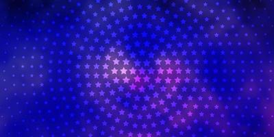 Dark Purple vector layout with bright stars. Colorful illustration in abstract style with gradient stars. Theme for cell phones.