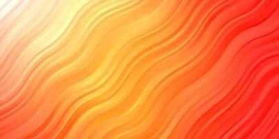 textura de vector naranja claro con líneas torcidas. colorida ilustración en estilo circular con líneas. patrón para anuncios, comerciales.