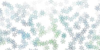 Light blue, green vector abstract template with leaves.