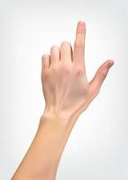 Realistic hand pointing up vector