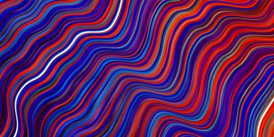 Dark Multicolor vector pattern with curved lines. Abstract illustration with gradient bows. Best design for your ad, poster, banner.