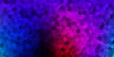 Dark blue, red vector pattern with hexagons.