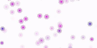 Light Purple, Pink vector doodle background with flowers.