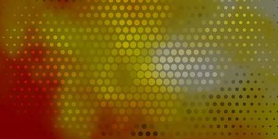 Dark Orange vector texture with circles. Glitter abstract illustration with colorful drops. Pattern for business ads.