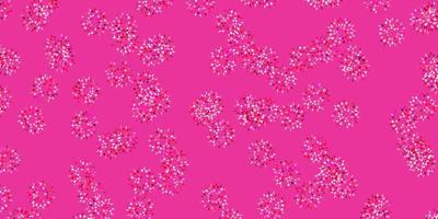 Light pink vector doodle template with flowers.