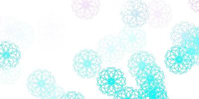 Light Pink, Blue vector doodle background with flowers.