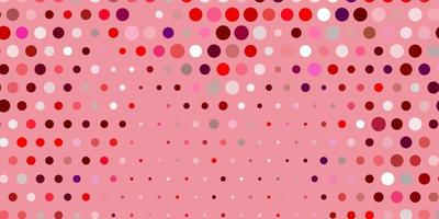 Light pink, red vector background with bubbles.